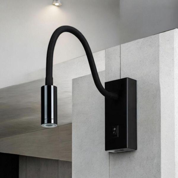 Full Reyon Aç - Kapa Düğmeli, Elektrik Kaynağına Bağlı Çalışır, 3 Watt Günışığı Metal Kasa, Oynar Baş Led Aplik - Image 1