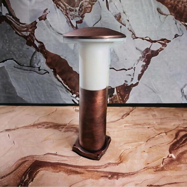 Full Reyon 10 Watt Beyaz Işık Bakır Eskitme Mantar Armatür, Bahçe Duvar, Çim, Yürüyüş Yolu, Set Üstü Aplik - Image 1