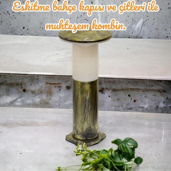 Full Reyon Antik Eskitme, 41 Cm Mantar Aplik, E27 Duylu Bahçe, Duvar, Çim, Yürüyüş Yolu, Teras, Kamelya Armatür - Image 1