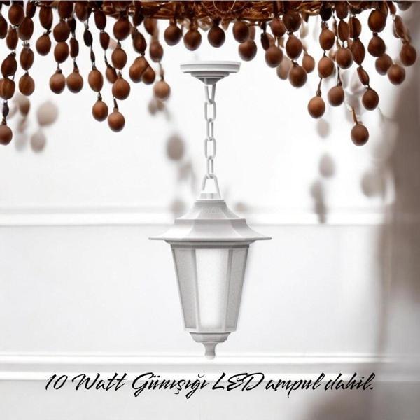 Full Reyon 10 Watt Günışığı Ampullü Plastik Kasa İç Ve Dış Mekan, Bahçe Avizesi, Balkon, Teras, Kamelya Sarkıt - Image 1