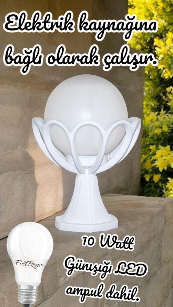 Full Reyon 10 Watt Günışığı Led Ampul Dahil, Bahçe Duvar Aydınlatma Apliği, Set Üstü Dekoratif Aplik, Armatür - Image 1