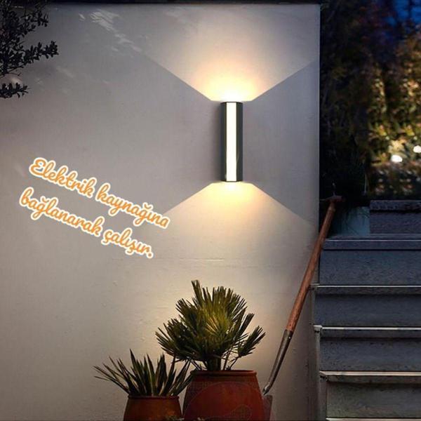 Full Reyon 12 Watt Günışığı Ledli Modern Tasarım İç Ve Dış Mekan Aplik, Bahçe Aydınlatma Armatürü, Duvar Aplik - Image 1