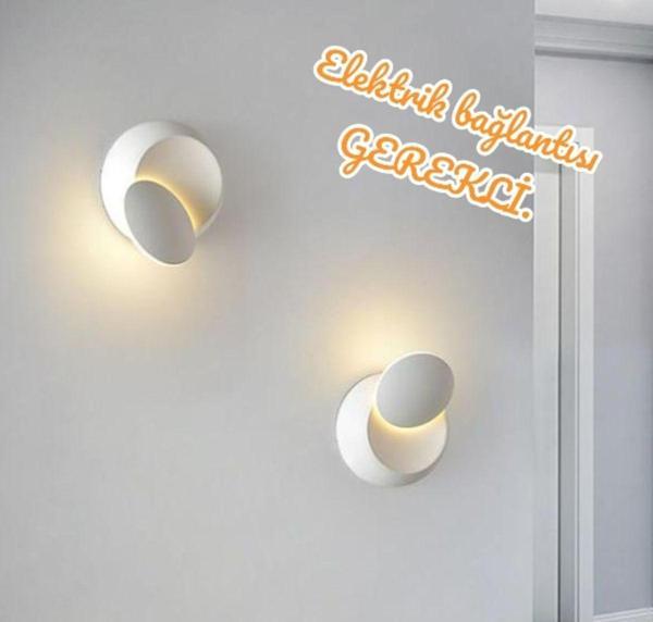 Full Reyon 2 Adet Elektrikle Çalışır, Beyaz Alüminyum Kasa, Oynarbaş Yatakbaşı Aplik, 6 Watt Günışı Led Armatür - Image 1