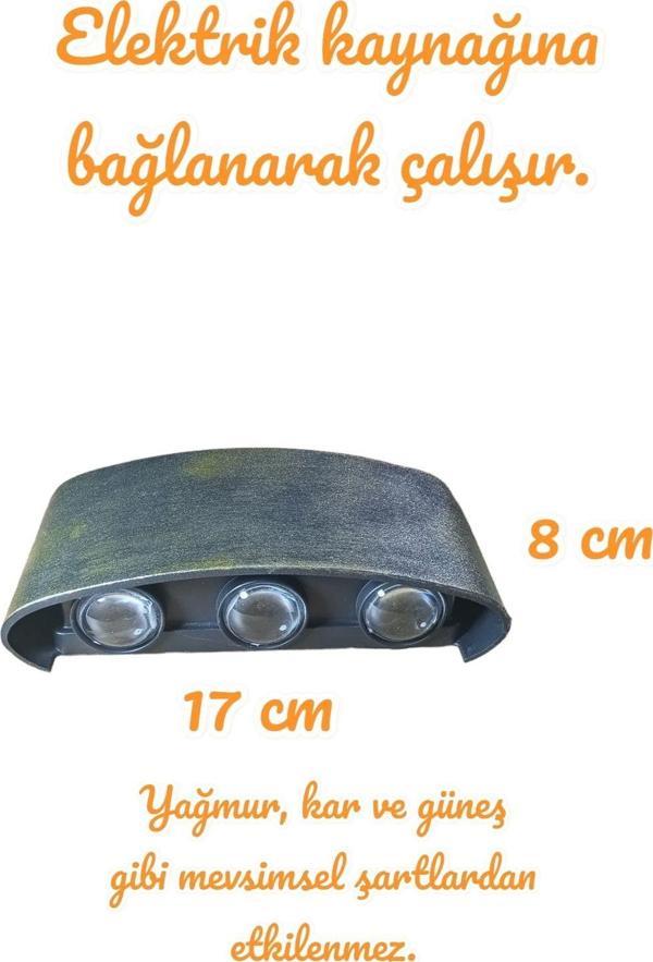 Full Reyon Sarı Eskitme Dekoratif Işık Süzmeli, 10 Watt Günışığı Ledli İç Ve Dış Mekan Aplik, 3000K Led Armatür - Image 1