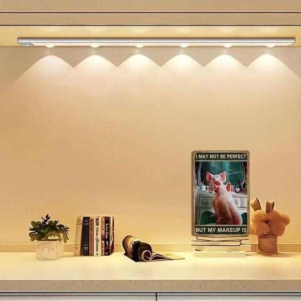 Full Reyon Sensörlü, Şarjlı, 120 Cm, 3 Işık Renkli, Alüminyum Kasa, Işık Desenli, Çok Amaçlı Modern Led Aplik - Image 1