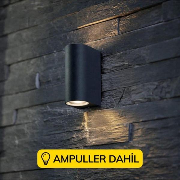 Full Reyon Siyah Kasa Amber Işık Dekoratif Iç Ve Dış Mekan Bahçe Salon Balkon Teras Kamelya Apliği Duvar Aplik - Image 1