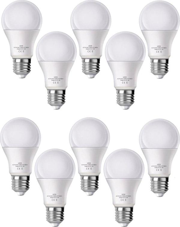 Full Reyon 10 Adet 10 Watt Enerji Tasarruflu Gün Işığı Led Ampul - Image 1