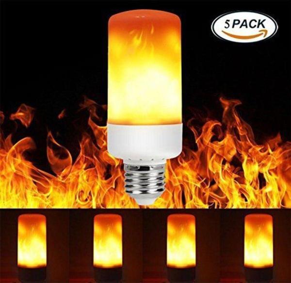 Full Reyon 5'Li Paket 3 Işık Modlu, Alev Efektli 5 Watt, E27 Duy Led Ampul, Alev Efektli Çok Kaliteli Led Ampul - Image 1