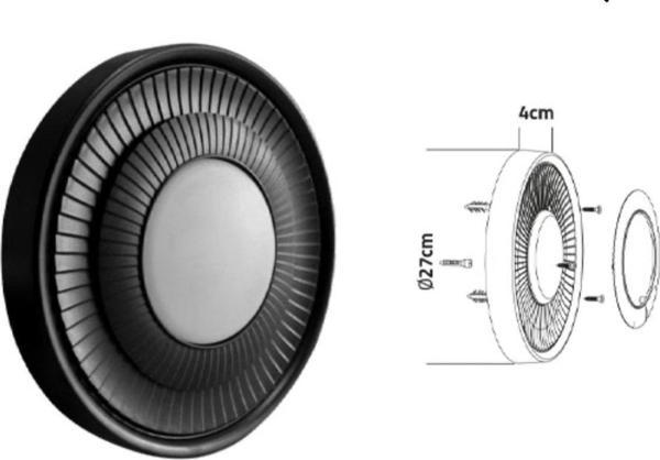 Econa 20W Siyah Sıva Üstü Led Armatür/3000K-G.Işığı/ 2000Lumen/A++ - Image 1