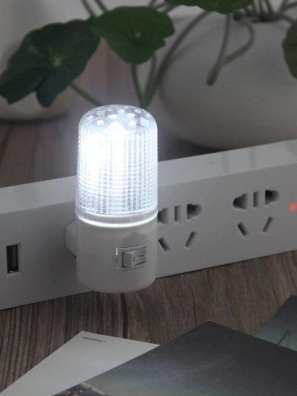 Full Reyon 1 Watt Beyaz Işık, Çok Kaliteli, Fişli, Aç - Kapa Düğmeli Gece Lambası, 8 Cm Beyaz Işık Gece Lambası - Image 1