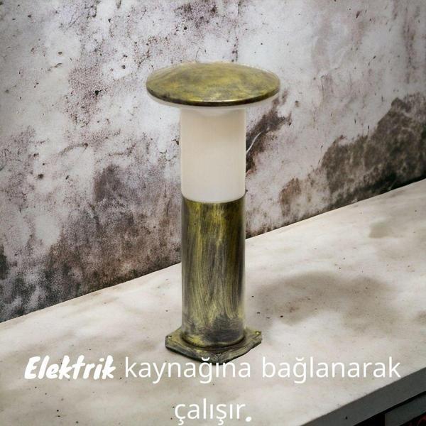 Full Reyon 10 Watt Gün Işığı, Antik Eskitme 41 Cm, E27 Duylu Mantar Aplik, Bahçe, Çim, Teras, Duvar Armatürü - Image 1