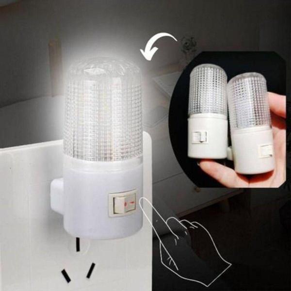 Full Reyon 2 Adet 1 Watt Beyaz Işık, Çok Kaliteli, Fişli, Aç - Kapa Düğmeli Gece Lambası, 8 Cm Gece Lambası - Image 1
