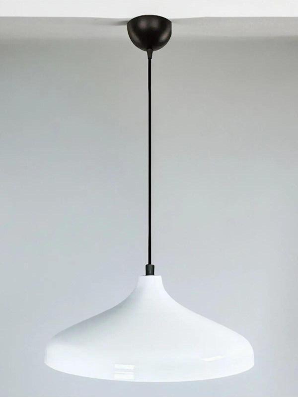 Full Reyon Modern Metal Sarkıt, Salon, Hol, Mutfak Avizesi, Beyaz Renk Metal Avize, 36 Cm Çapında Metal Avize - Image 1