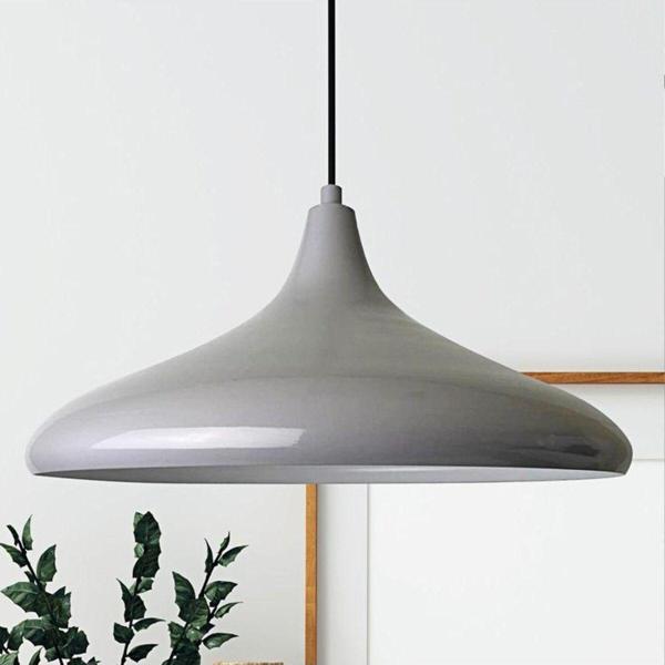 Full Reyon Modern Metal Sarkıt, Salon, Hol, Mutfak Avizesi, Gri Renk Metal Avize, 36 Cm Çapında Metal Avize - Image 1
