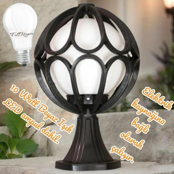 Full Reyon Beyaz Işık 10 Watt Ampul Dahil Dekoratif Bahçe Duvar Aydınlatma Armatürü, Set Üstü Dekoratif Aplik - Image 1