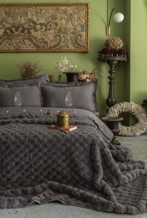 Apricitas Çift Kişilik Yatak Örtülü Set Sılverfox Gray - Yatak Örtüsü - Image 1