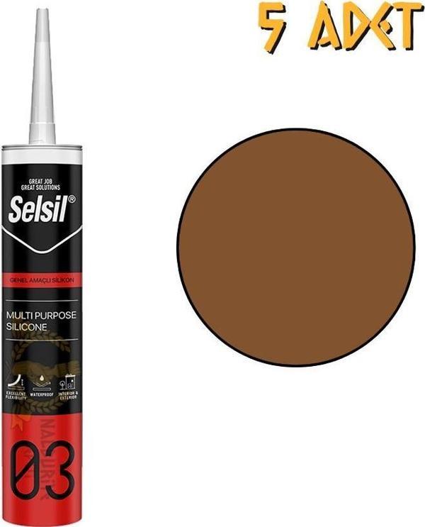 Selsil Genel Amaçlı Silikon ALTIN MEŞE 322 gr. - 5 Adet - Image 1