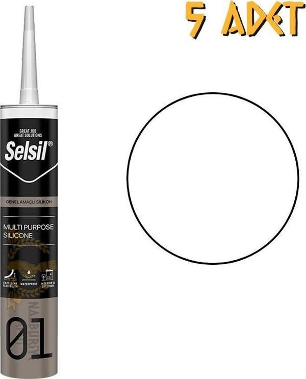 Selsil Genel Amaçlı Silikon BEYAZ 280 gr. - 5 Adet - Image 1