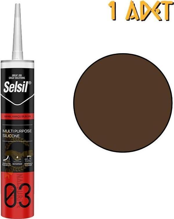 Selsil Genel Amaçlı Silikon KAHVERENGİ 322 gr. - 1 Adet - Image 1