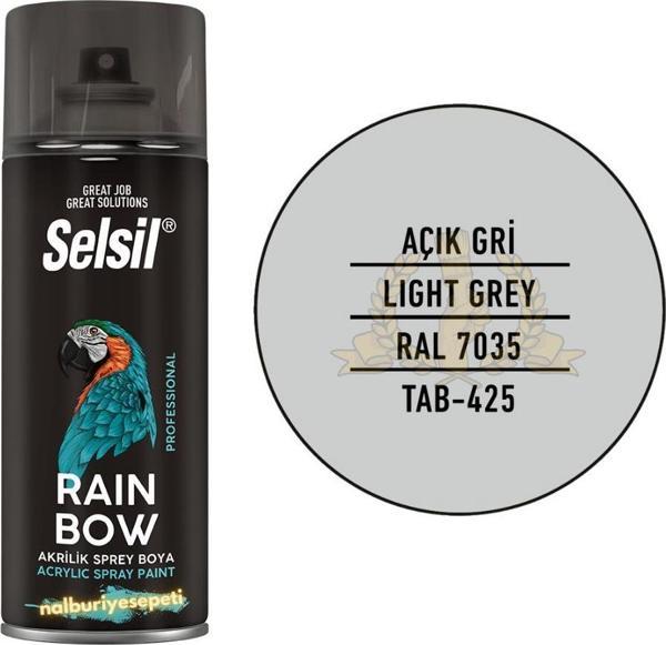 Selsil Rainbow Akrilik Sprey Boya AÇIK GRİ 400 ml. - RAL7035 - Image 1