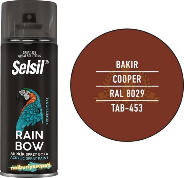 Selsil Rainbow Akrilik Sprey Boya BAKIR 400 ml. - RAL8029 - Image 1