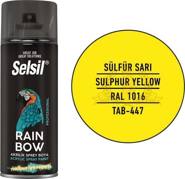 Selsil Rainbow Akrilik Sprey Boya SÜLFÜR SARISI 400 ml. - RAL1016 - Image 1