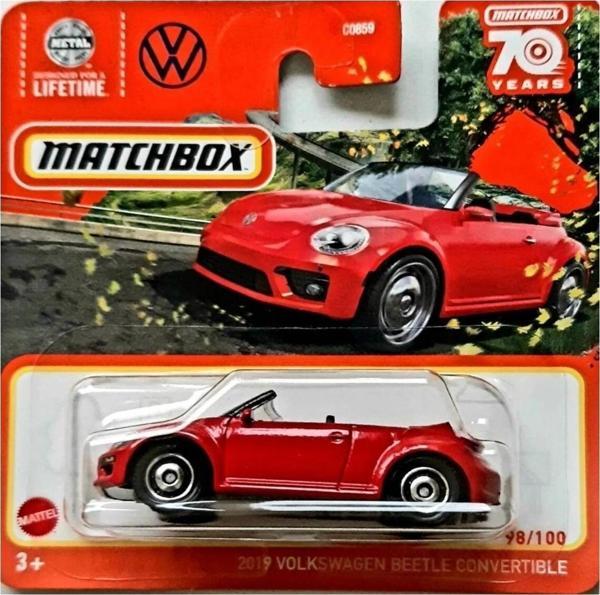 Matchbox 2019 Volkswagen Beetle Convertible Model Araba-HLD14 - Image 1