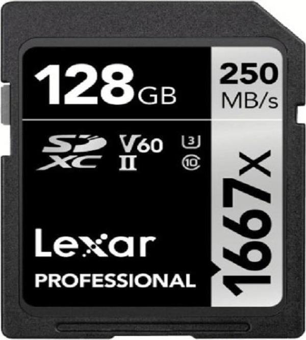 LEXAR Professional 1667x SD Kart 128 GB, SDXC UHS-II Bellek Kartı, 250 MB/s'ye kadar Okuma, 120 MB/s'ye - Image 1