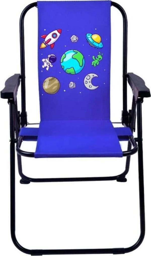 EXENT Galaxy Uzay Yolu LÜX Çocuk Piknik Sandalyesi-Mini Kamp Sandalyesi-MAVİ - Image 1