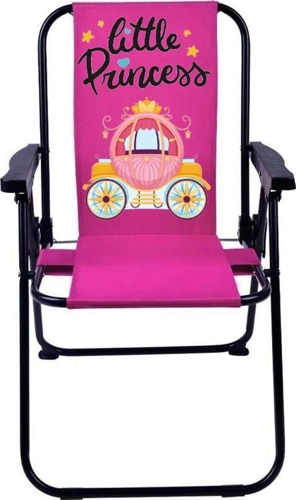 EXENT Little Princess LÜX Çocuk Piknik Sandalyesi-Mini Kamp Sandalyesi-PEMBE - Image 1