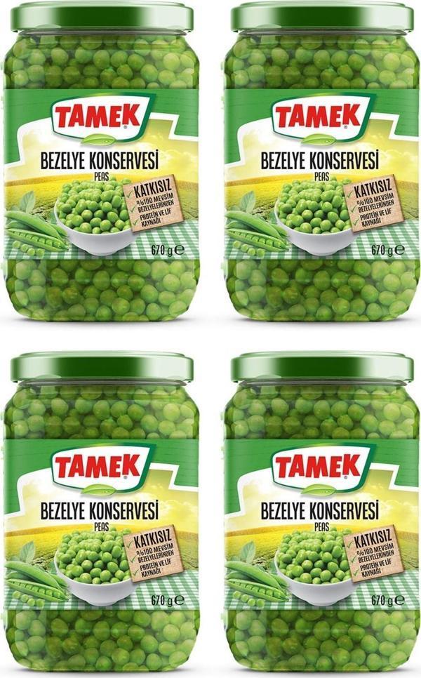 Tamek Bezelye Konserve 670 gr Cam x 4 Adet - Image 1