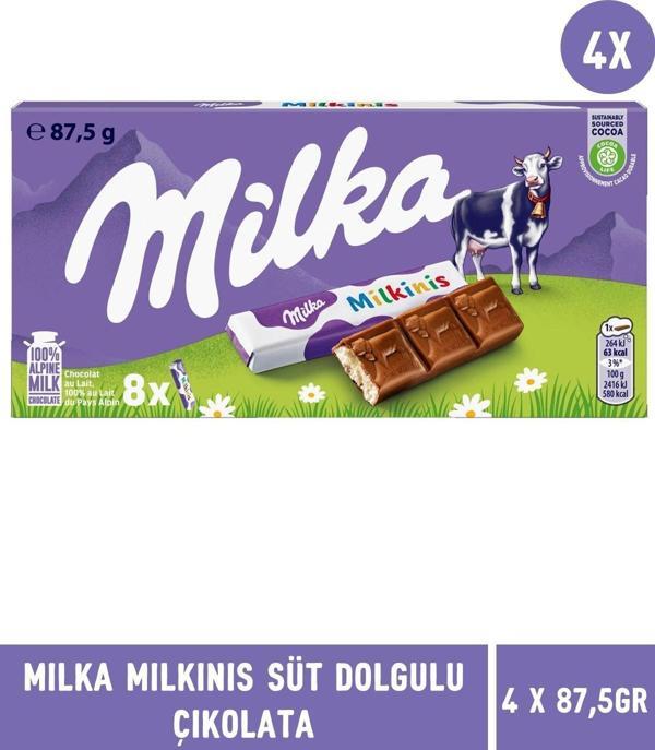 Milka Milkinis Süt Dolgulu Çikolata 87,5 gr - 4 Adet - Image 1