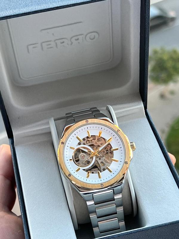 Ferro 2 Yıl Garantili Otomatik Mekanizma 3 Atm Su Geçirmez Çelik Kordon Erkek Kol Saati EFM.31443-S - Image 1
