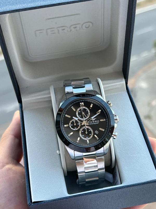 Ferro Çelik Kordon İç Fonksiyonları Aktif Chronograph 30 Mt Su Geçirmez Erkek Kol Saati EFM.31455.J2 - Image 1