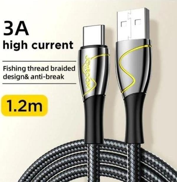 Joyroom 1,2 mt Usb Lighting Metal Kopmaz Kablo - Image 1