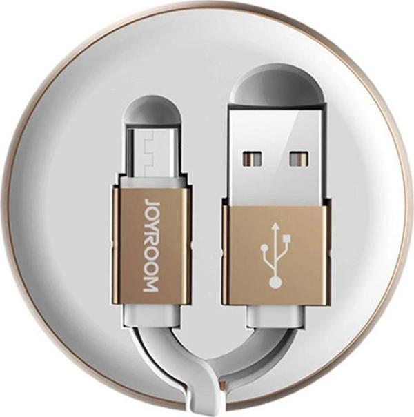 Joyroom S-M346 Uzatılabilir Mikro Hızlı Şarj ve Data Kablosu Beyaz - Image 1