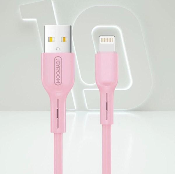 Joyroom S-M357S  İphone Lightning Şarj ve Data Kablosu 2A 1m Pembe - Image 1