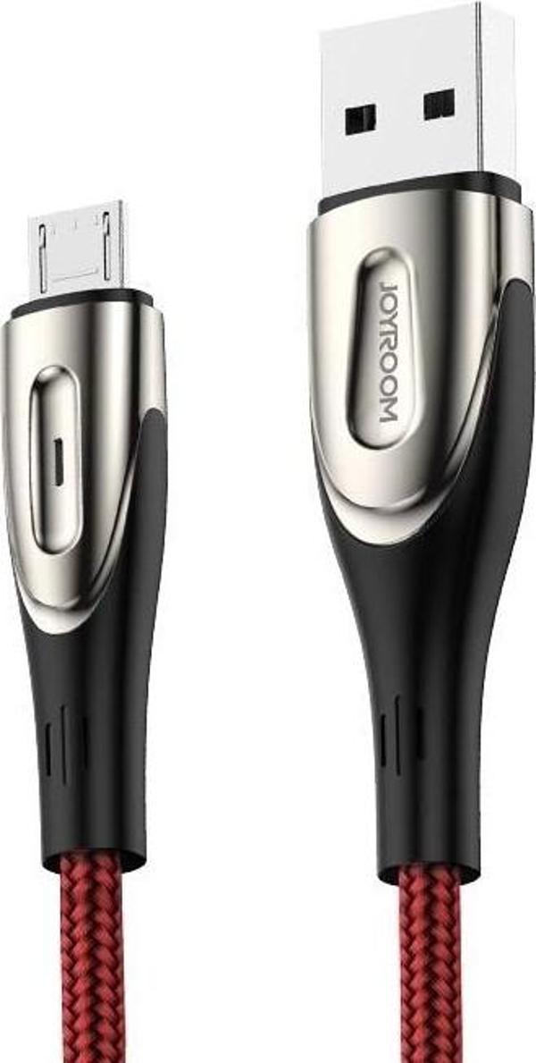 Joyroom S-M411 Sharp Serisi Mikro Şarj ve Data Kablosu 2 M Kırmızı - Image 1
