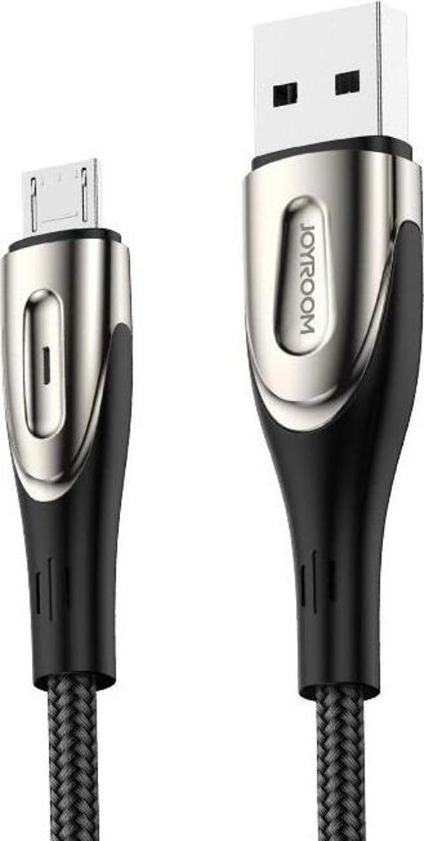 Joyroom S-M411 Sharp Serisi Mikro Şarj ve Data Kablosu 2M Siyah - Image 1