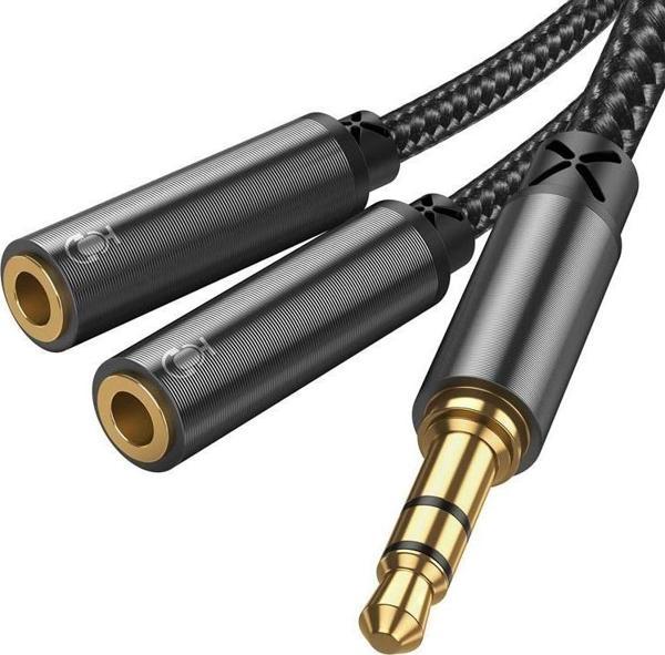 Joyroom SY-A04 Splitter Y Kulaklık Ayırıcı Ses Kablosu 0,2 m-Siyah - Image 1