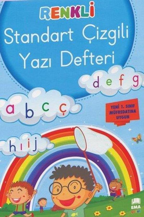 Renkli Standart Çizgili Yazı Defteri - Ema Çocuk - Image 1