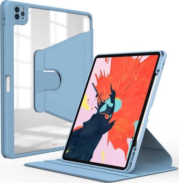 İpad Pro 12,9 İnç Uyumlu Kılıf Katlanır Kalem Bölmeli Standlı Uyku Modlu Akıllı Kapak - Image 1