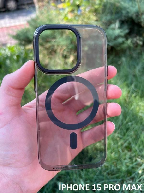 İphone 15 Pro Max Hybrid Magsafe Animasyonlu Sararmaz Kılıf - Image 1