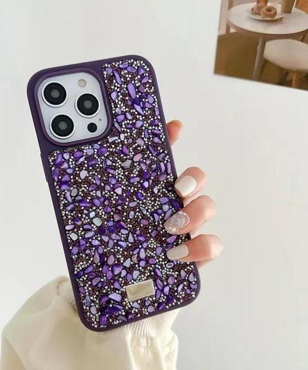 İphone 15 Plus Sw Taşlı Premium Lüx Silikon Cep Telefonu Kılıfı - Image 1