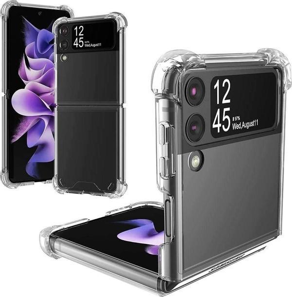 Samsung Z Flip 3 Şeffaf Korumalı Silikon Kılıf - Kapak - Image 1