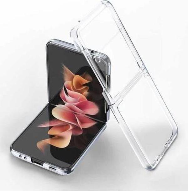 Samsung Z Flip 4 Şeffaf Korumalı Silikon Kapak & Kılıf - Image 1