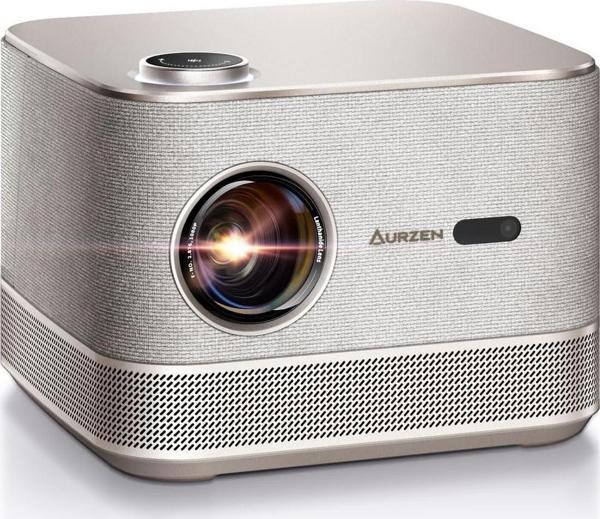 Aurzen Boom 3 WiFi ve Bluetooth - 3D DoIby, 36W Hoparlör 500 ANSI 4K Destekli, Altın - Image 1
