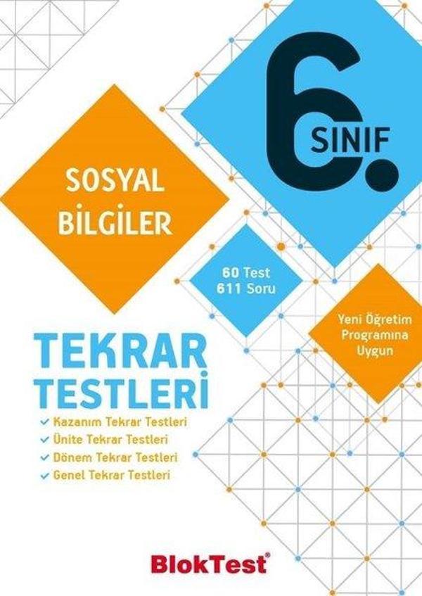 6.Sınıf Sosyal Bilgiler Tekrar Testleri - Bloktest Yayınları - Image 1