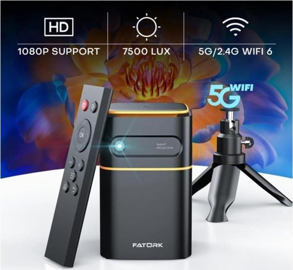 Fatork Tripodlu Projektör 1080P HD  5G WiFi -  Kısa Mesafeli Küçük Projektör - Image 1