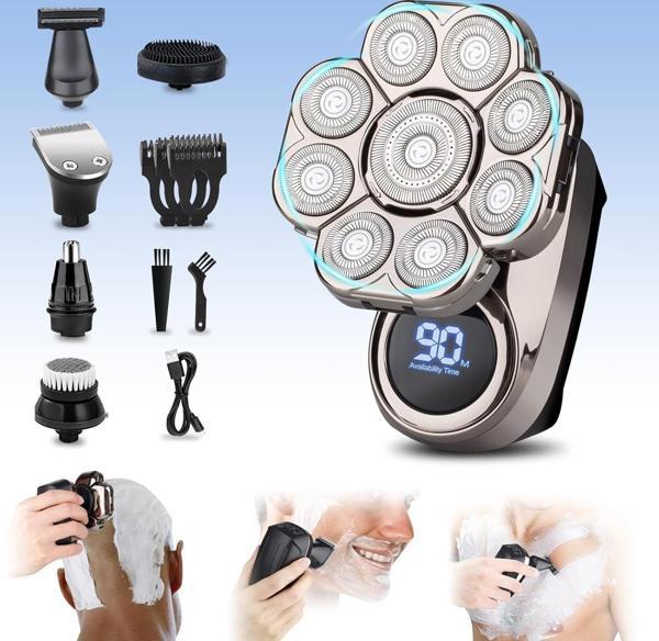 Handsomeface 9D Elektrikli Baş Tıraş Makinesi Geliştirilmiş - Gümüş - Image 1